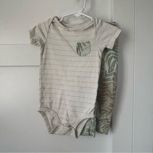Carter's Cream Striped Baby Bodysuit with Pocket